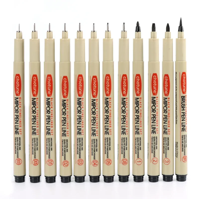 3-12Pcs Pigment Liner Micron Drawing Pen Manga Pigma Ink Marker Pen Sketching Brush Set Hook Line Needle Art Supplies permanent marker pen marker pens color marker pens permanent marker permanent markers pen marker paint marker pen markers pen marker pen acrylic paint markers
