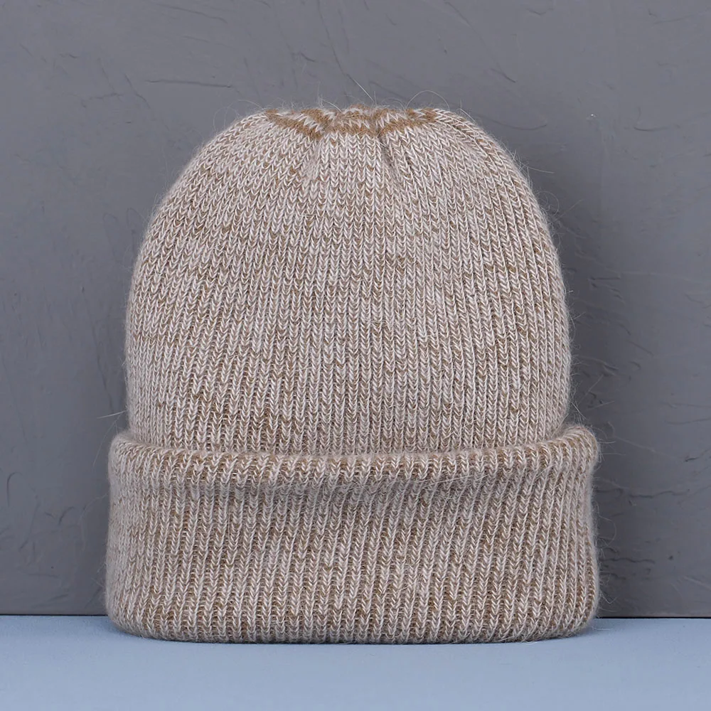 

2022 new fashion rabbit fur lurex woman winter hat solid color autumn beanies best matched Warm soft bonnet skullies Gift