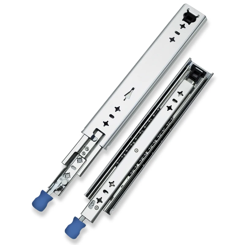 1 Pair Heavy Duty Locking Drawer Slides 10-60 Inch 250 Lb Load Capacity Side Mount Full Extension Ball Bearing Industrial Rail drawer slides