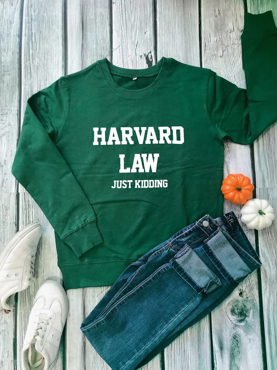 

HARVARD LAW JUST KIDDING Sweatshirt Unisex Funny Slogan Sweats Letter Printed Pullovers Fashion Winter Clothes 100%cotton Tops