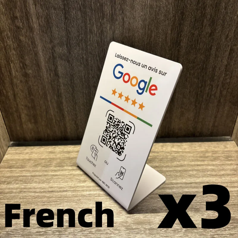 Multilingual Business Stand for Google Review with NFC Tap & Dynamic QR Code
