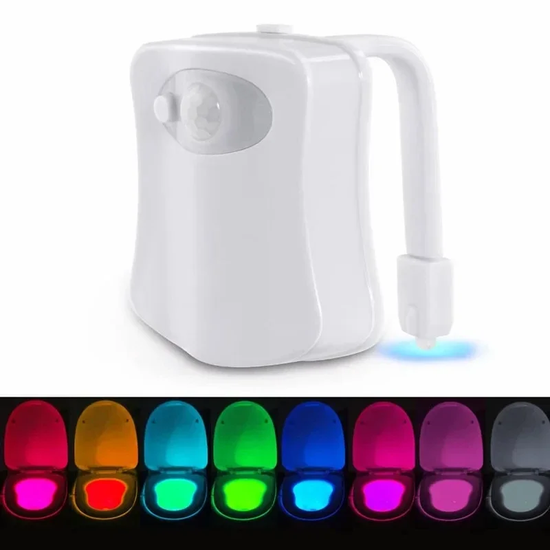 Toilet Seat Smart Motion Sensor Night Light 16/8 Colors Waterproof Backlight For bathroom Toilet Bowl LED Lamp Light WC