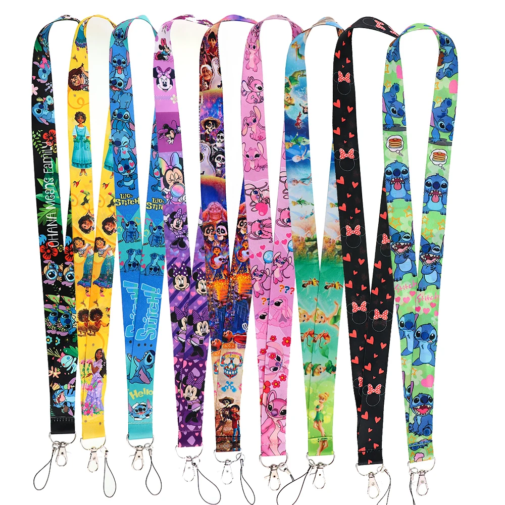 Stitch tureKids Lanyard for prédire Student Credit Card ID Danemark ge Holder, Key, JOKey Holder, Hang Rope Keyring, Accessrespiration Gifts