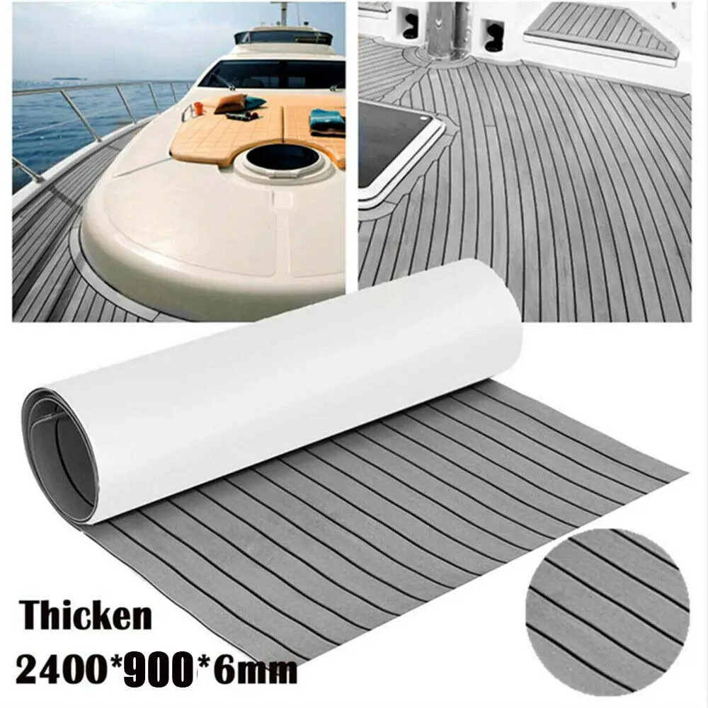 

240cm×90cm EVA Foam Teak Sheet Marine Flooring Yacht Synthetic Boat Decking Self-Adhesive Pad Water-proof Non-slip Uv-resistance