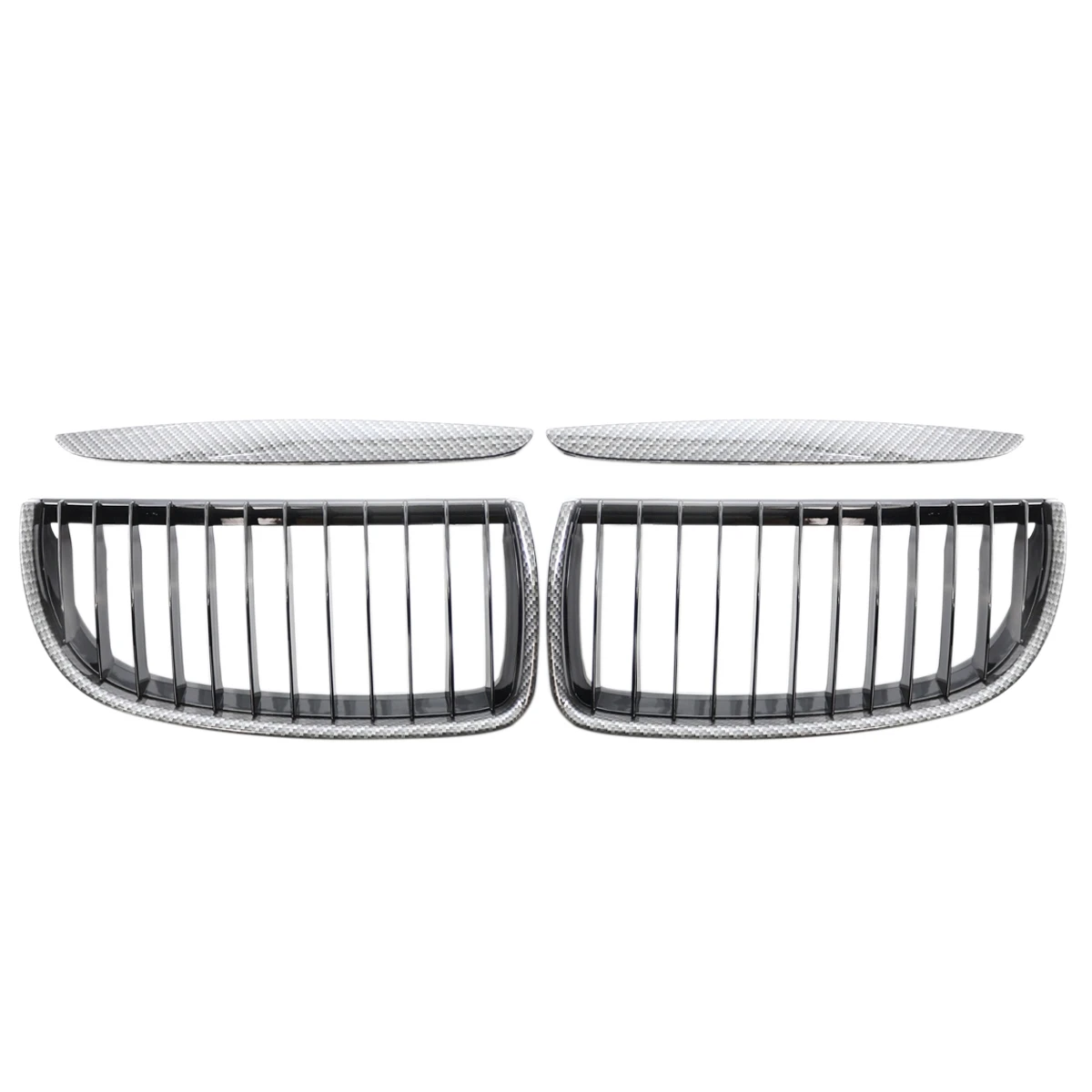 

Carbon Fiber Look Front Bumper Kidney Grill Grille For-BMW 3-Series E90 E91 328I Sedan 2005-2008