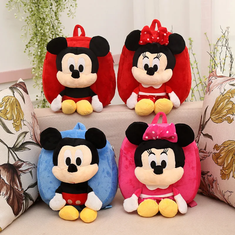 

Disney Mickey Minnie Mouse Plush Bag Backpack Children's School Bag Captain Multifunctional Storage Bag Cartoon Part Gift Bag