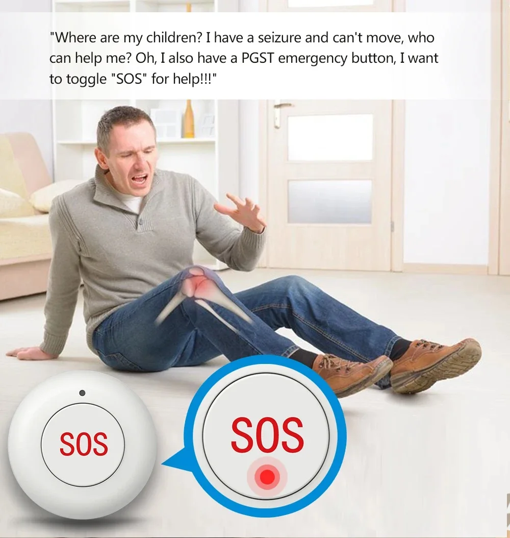 Emergency Alarm Button For Home Security Alarm Systems Smart Wireless SOS Emergency Panic Button For Solar Powered Outdoor Siren