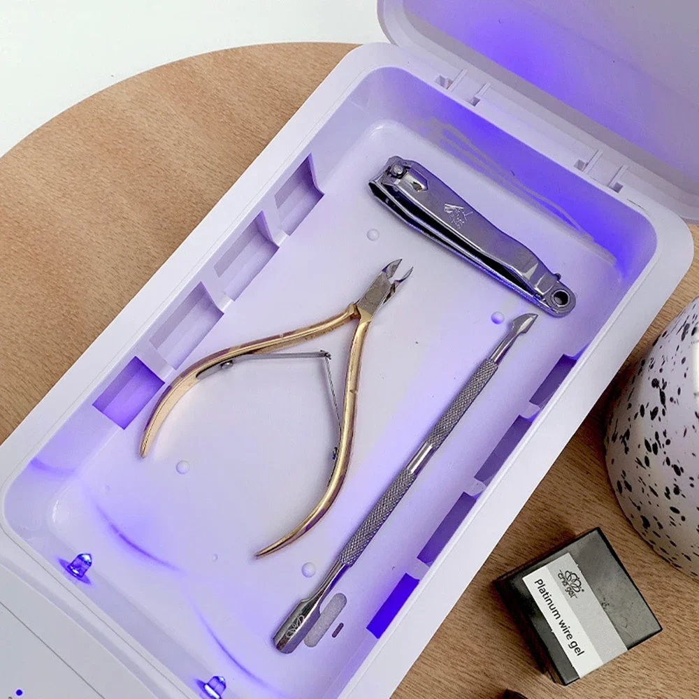 Nail Tool Cleaner Box,UV Sterilizer Intelligent and Makeup Tool UV Aromatherapy Box for Manicure Tools Nail Art Equipment