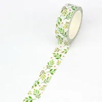 2024 NEW 1PC 10M Decor Green Leaves Spring Washi Tape for Scrapbooking Journaling Adhesive Masking Tape Cute Stationery 1