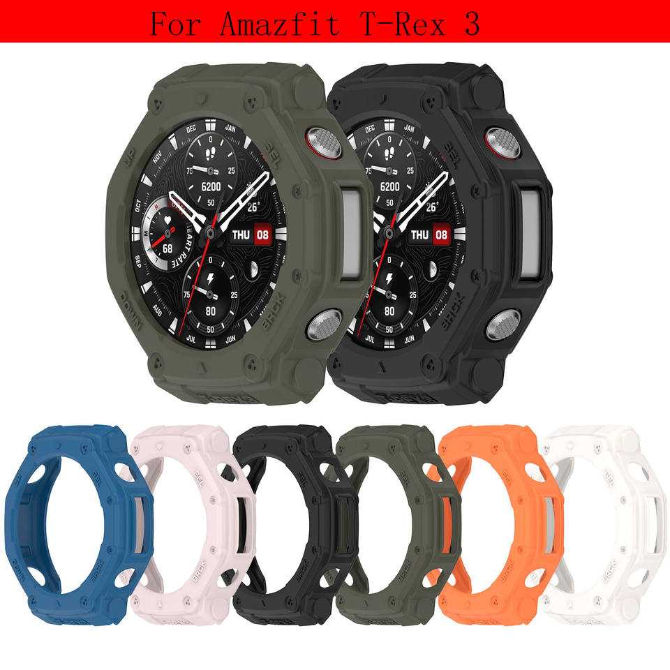 2Pcs Case for Amazfit T-Rex 3[No Screen Protector], Ultra Thin Soft TPU Shockproof Edge Frame Case Protector.