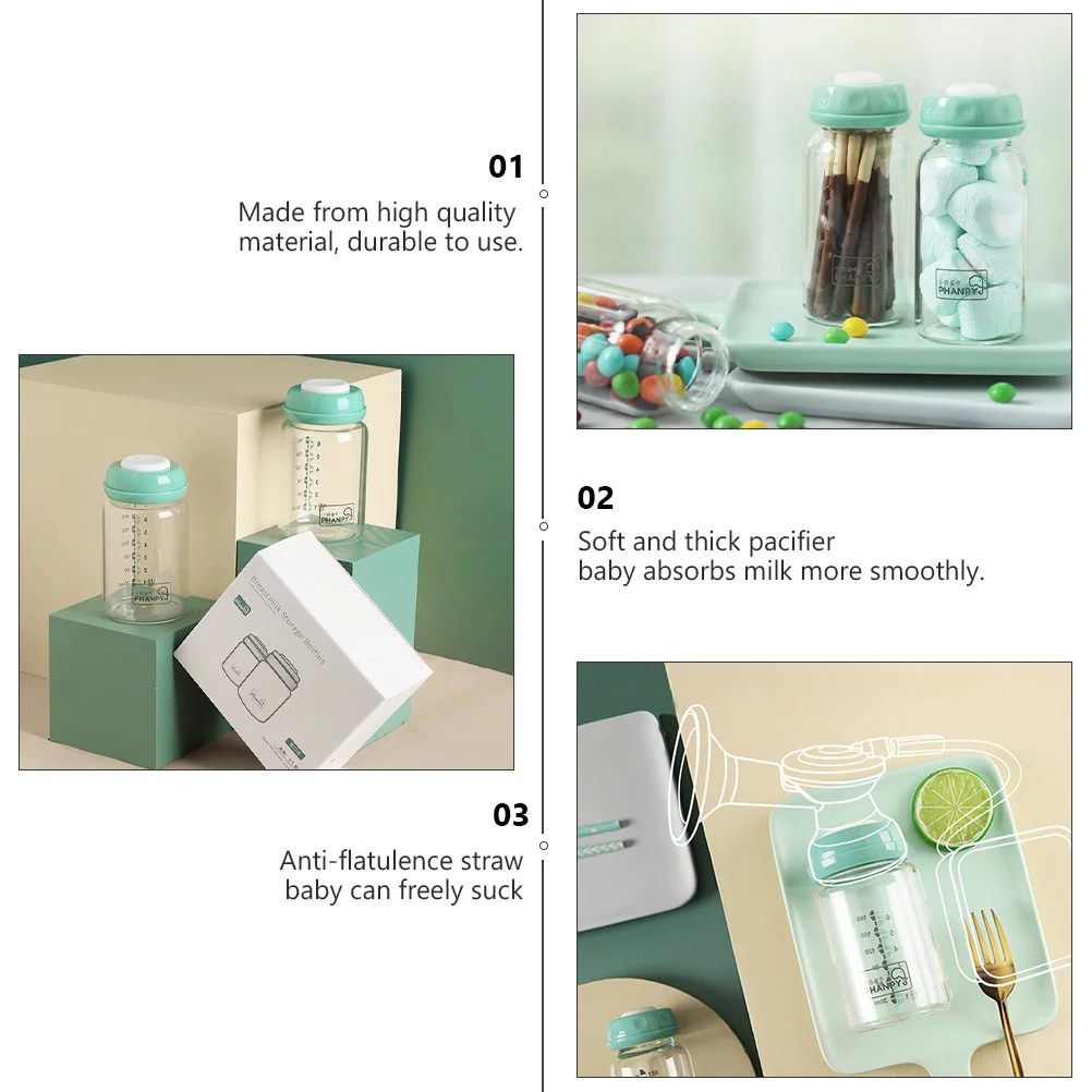 Breast Milk Storage Bottle Nursing for Infants Standard Transparent Wide Baby