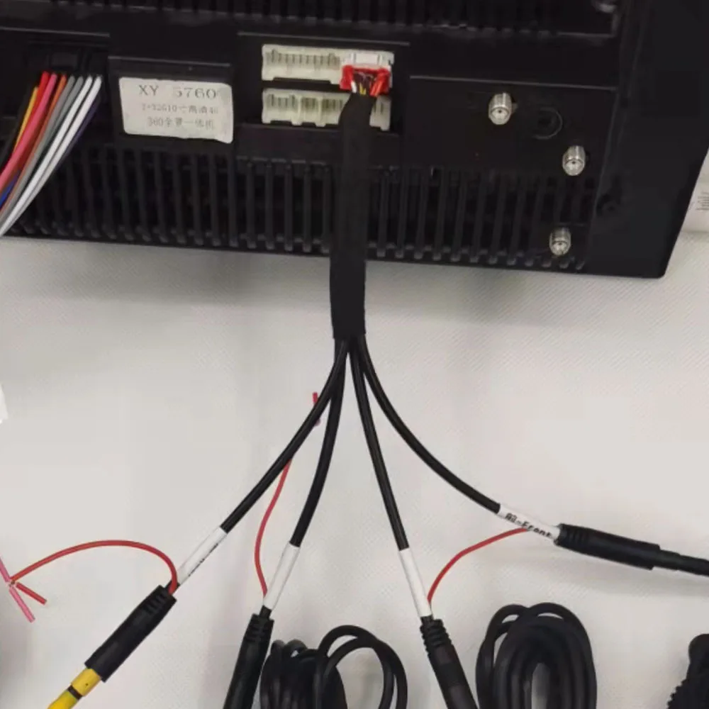 12-pin wiring harness Android multimedia 360 panoramic camera system 1080p 720p HD front rear left right four cameras