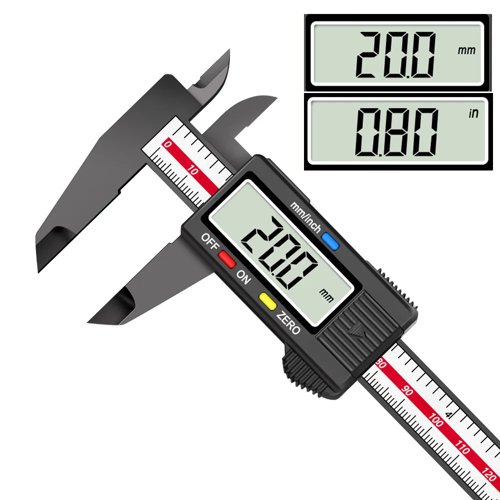 Precision 150mm Carbon Fiber Digital Caliper with LCD Display and Auto-Shutdown Function
