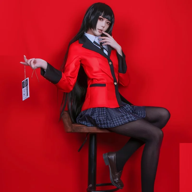 Anime Cosplay Kakegurui Cosplay Costume Jabami Yumeko Cosplay For Women  Coat Wig Shoes Halloween Costume For Women Carnival - Cosplay Costumes -  AliExpress