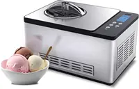 Ice Cream Maker Machine Automatic 2.1 Qt with Built-in Compressor, LCD Digital Display & Timer, No Pre-Freezing, ICM-200LS 1