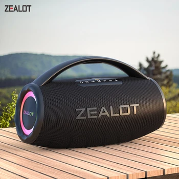 ZEALOT S97 80W Wireless speaker, Outdoor Portable Subwoofer Speaker, Hifi Sound quality,Dual Pairing, Fast Charging,16000mAh.