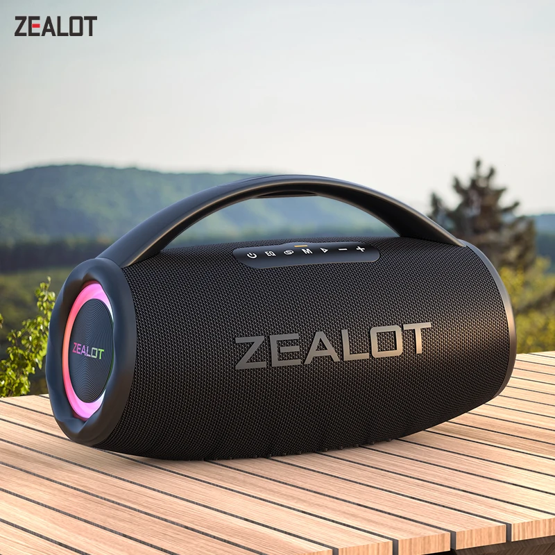 Portable Bluetooth Speaker with RGB Light and Waterproof Design