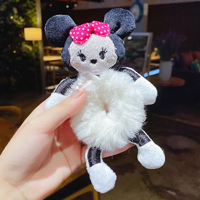 Plush Hair Band Animal Cute Bear Elastic Ponytail Holder Accessories For Woman Girl Hair Tie Kawaii Plush Toy Scrunchie Animal 06 Mick