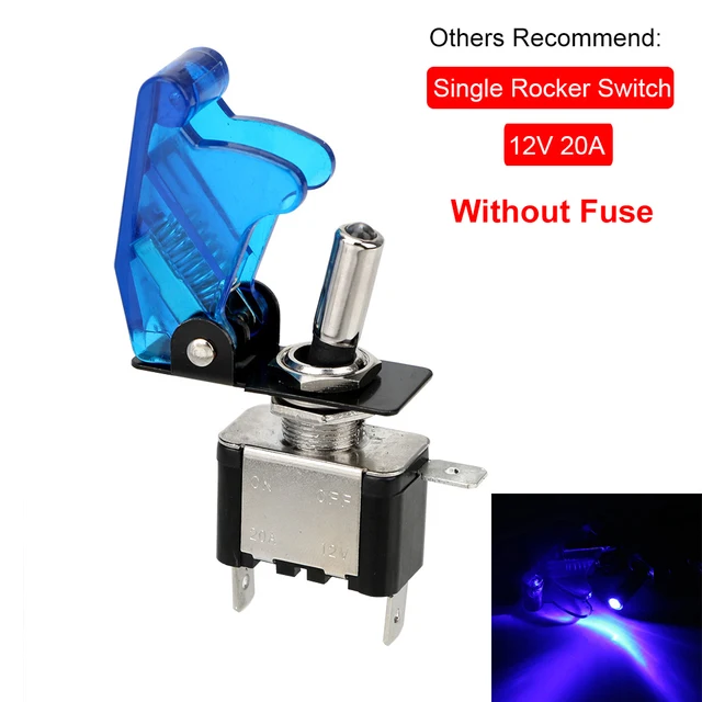 15A 24V 12V Rocker Switch Panel Fuse Light Toggle 6 Buttons Caravan
