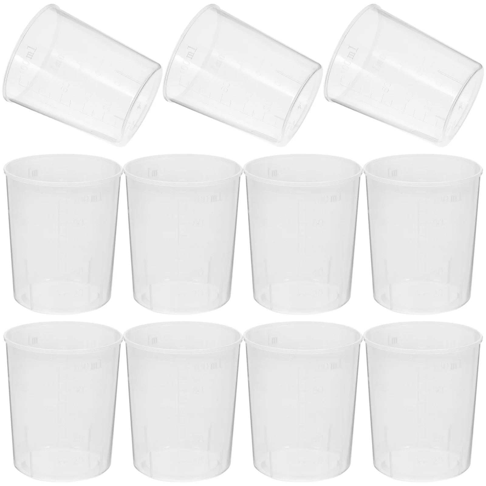 

50Pack 100ml Clear Graduated Cups, Measuring Mixing Cups for Mixing, Stain, Epoxy, Resin