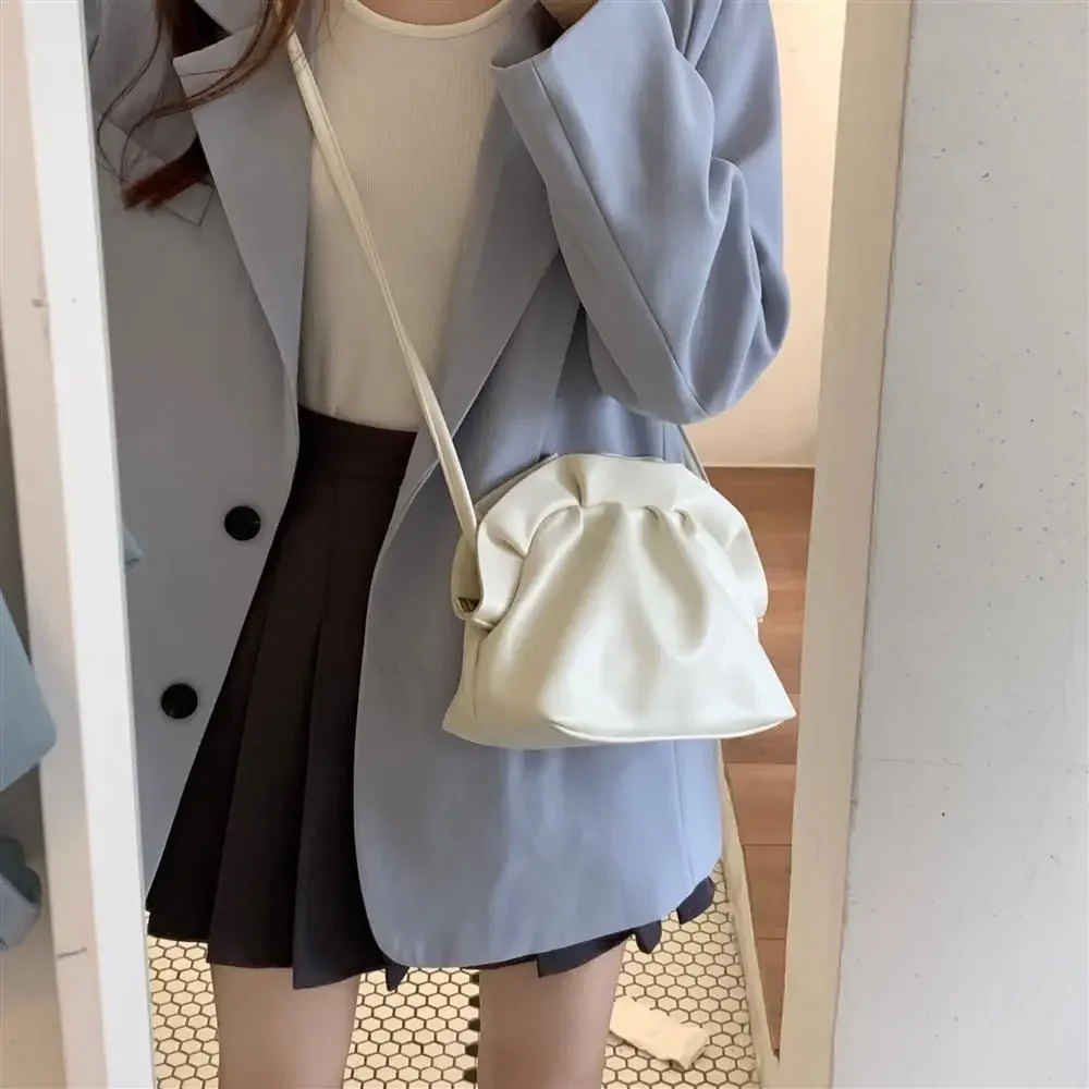 

Hobo bag Mini Ruffle Casual Elegant Pleated New Shoulder Bags for Women French Style commute All-match Purse and Handbags