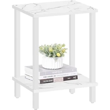 End Table, Set of 2, Side Table, Nightstand, 2-Tier Storage Shelf, Sofa Table for Small Space, Living Room 3
