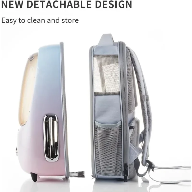 PETKIT Cat Backpack Carrier with Inbuilt Fan & Light, Airline-Approved Pet Backpack Bubble for KittyDog, Detachable Dog