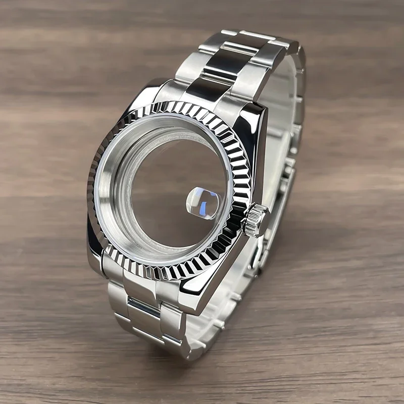 NH35 Watch Case 36mm/39mm Fluted Bezel Sapphire Glass Stainless Steel Fit Nh35 Nh36 Movement For SK DJ Replacement Part