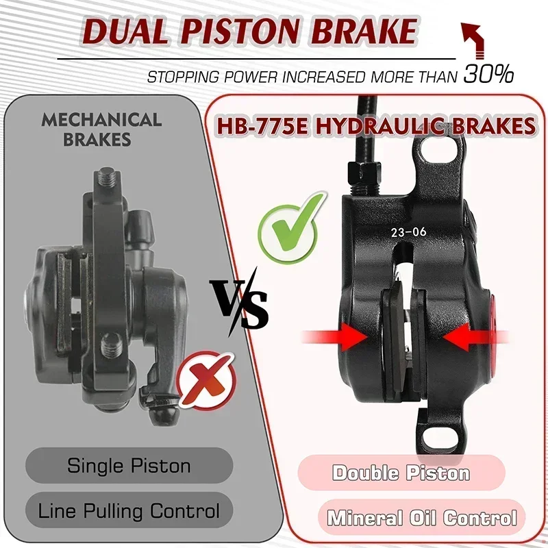 Bicycle Hydraulic Disc Brake Set 2 Piston Oil Pressure MTB For E-Bike Scooter Mtb Folding Bike 2pcs