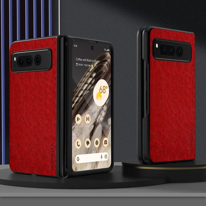 Elegant Leather Phone Case - Premium Solid Color TPU & Hard PC Cover