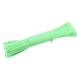Glow-in-the-Dark 9-Strand 4mm Paracord Nylon Rope for Camping and Outdoor Survival (Guang Green)