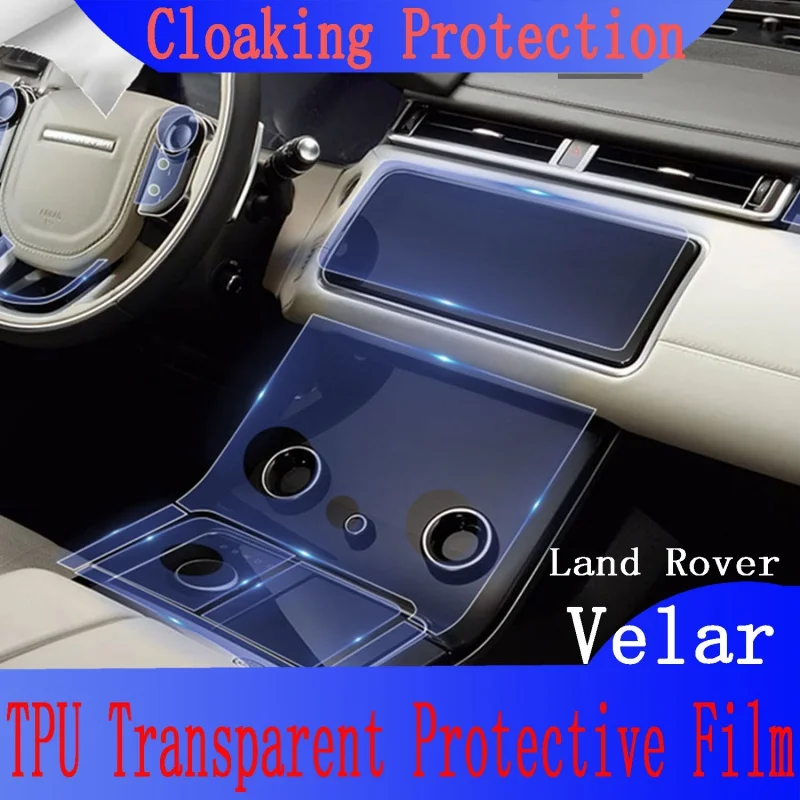 

For Land Range Rover Velar 2019-2021Car Interior Center console Transparen TPU Protective film Anti-scratc Repair car stickers