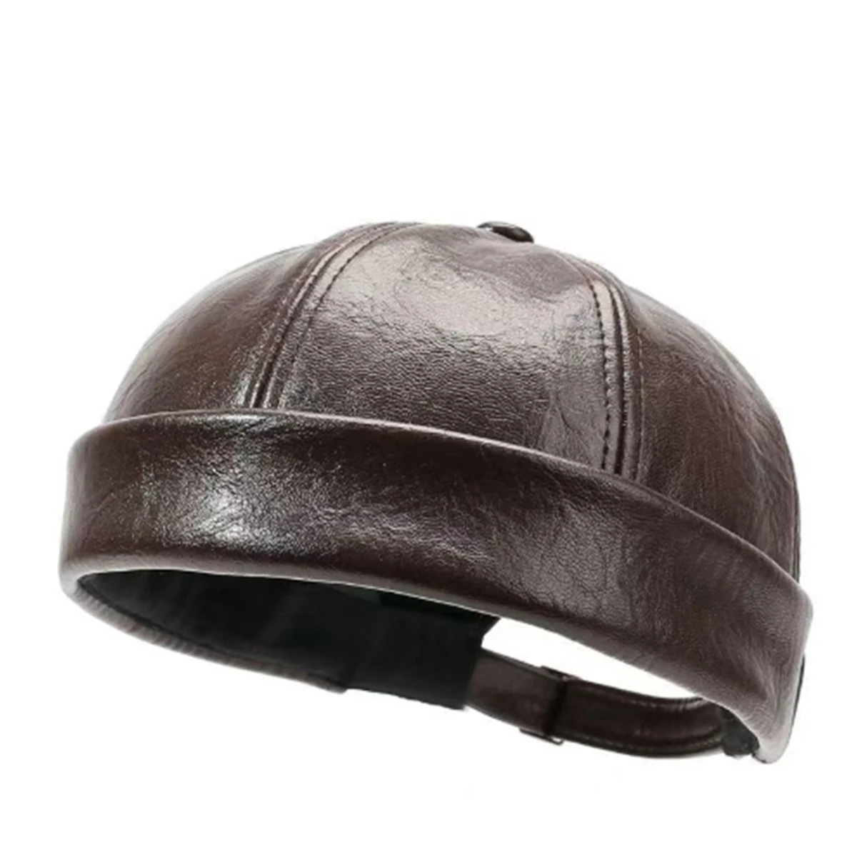 New Autumn and Winter Leather Hats for Middle-Aged and Elderly People, Melon Skin Hats for Men, Landlord Hats, Octagonal Hats, Gifts for Dad to Protect Against the Cold