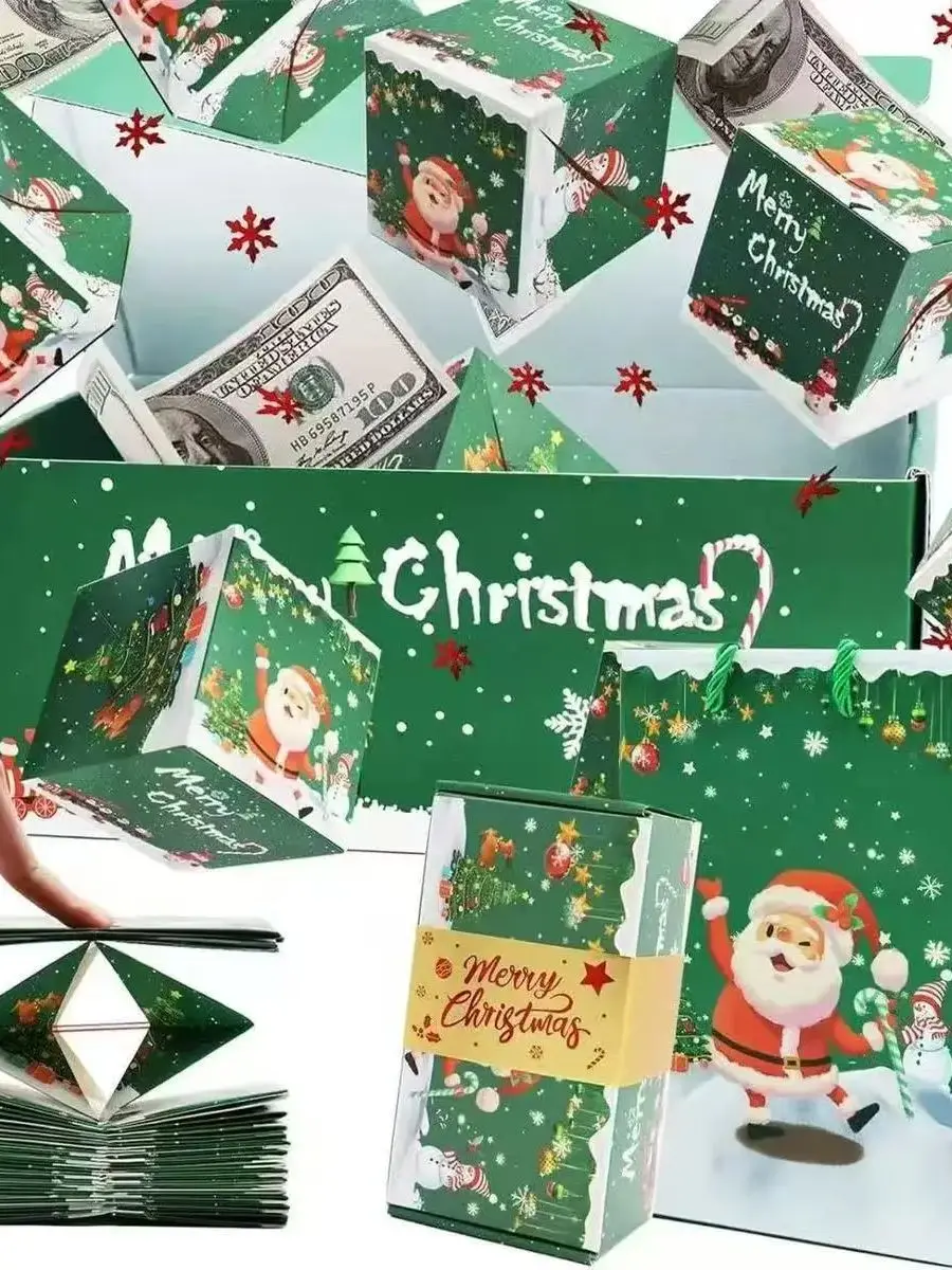 Überraschungs-Geschenkbox, Geldhalter, Weihnachts-Explosions-Geschenkbox, faltbare Pop-Up-Überraschungs-Geschenkbox! Perfekte Weihnachtsgeschenkidee! – Detail 1