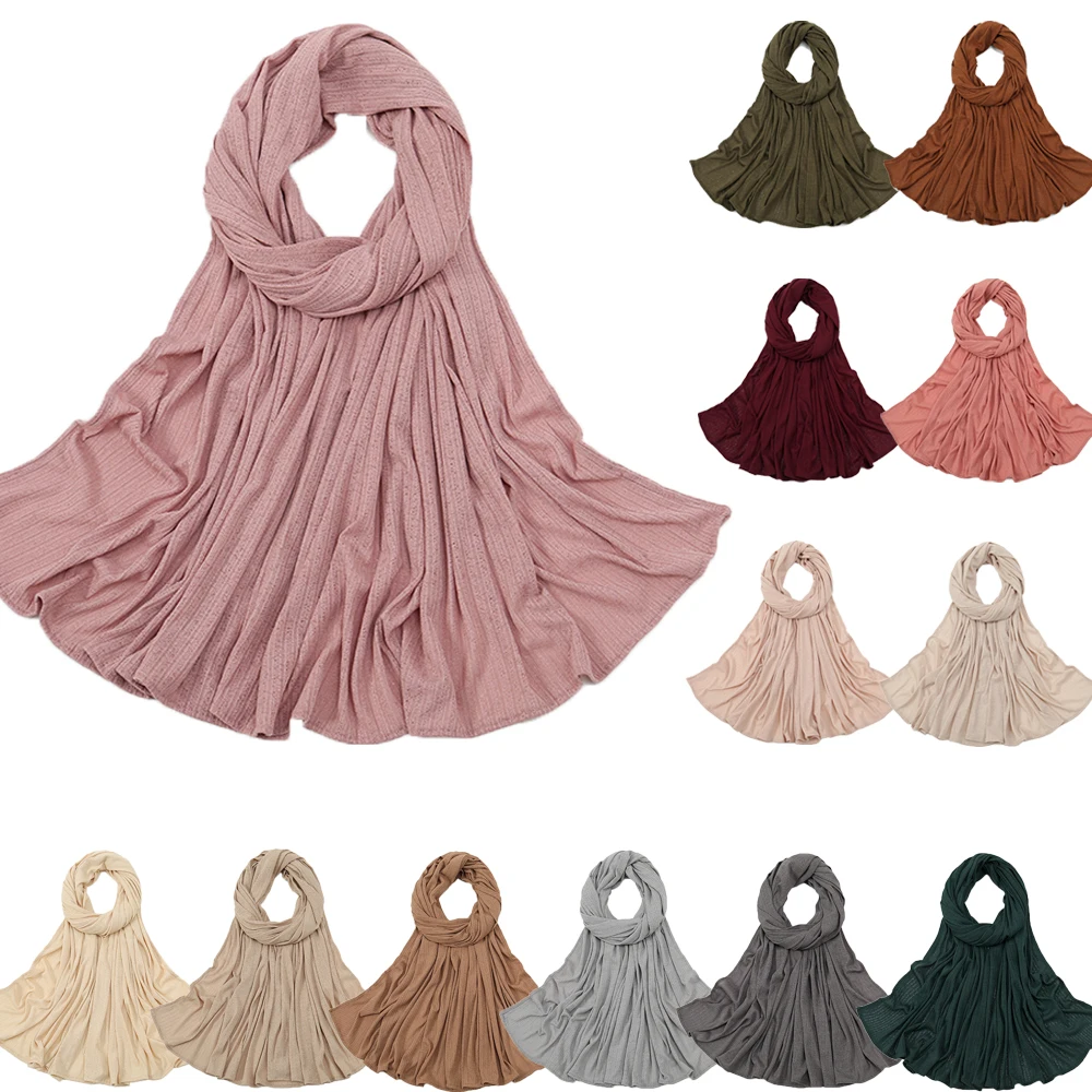 

Ramadan Jersey Hijab Scarf For Muslim Women Shawl Stretchy Easy Hijab Soft Hijab Scarves Headscarf African Woman Turban 170*70cm