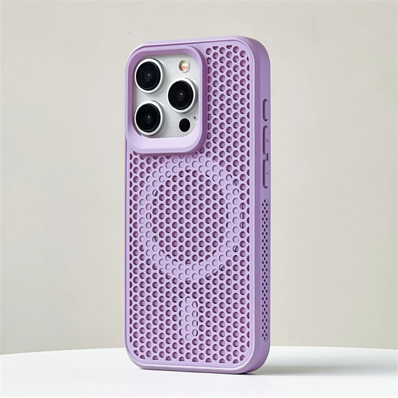 thumbnail image 1 of Heat Dissipation Mesh For Magsafe Magnetic Case For iPhone 15Pro Max 14 13 12 Pro Max Cooling Breathable Wireless Charging Cover, 1 of 4