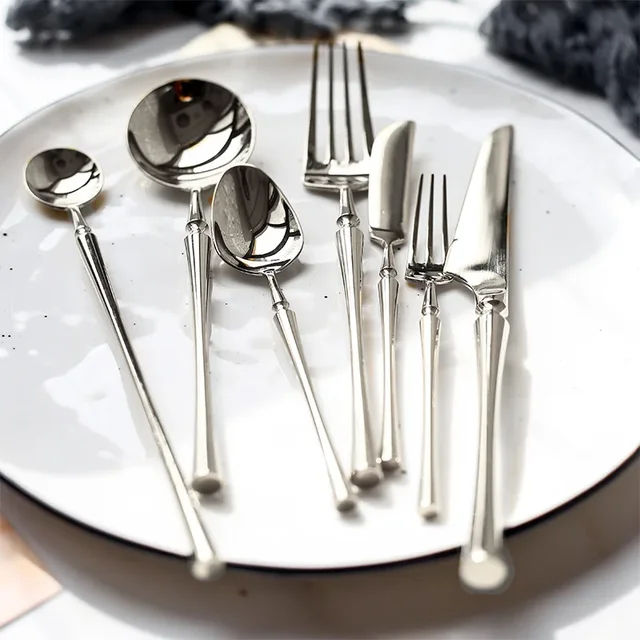 Bright Silver 18/10 Stainless Steel Luxury Set Dishwasher Safe - Image 4