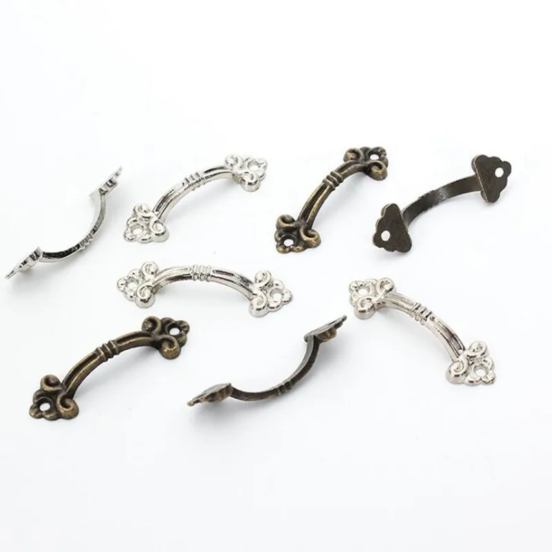 1/5pcs European Style Metal Bronze Handles Knobs Pendants Flowers For Drawer Wooden Jewelry Box Furniture Hardware Cabinet Pulls For Cabinet Handles