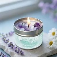 Law of Attraction Peace Ritual Candle, Lavender & Chamomile Aroma with Healing Crystals, Great for Holiday Gifting Christmas 1