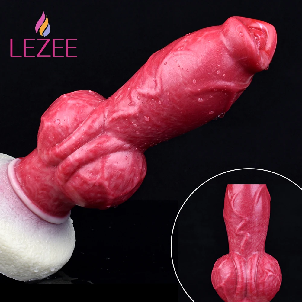 

LEZEE Large Knot Dog Penis Animal Dildo Silicone Anal Plug Dilator Sex Toys For Women Men Sexual Flirting Vagina G-spot Massage