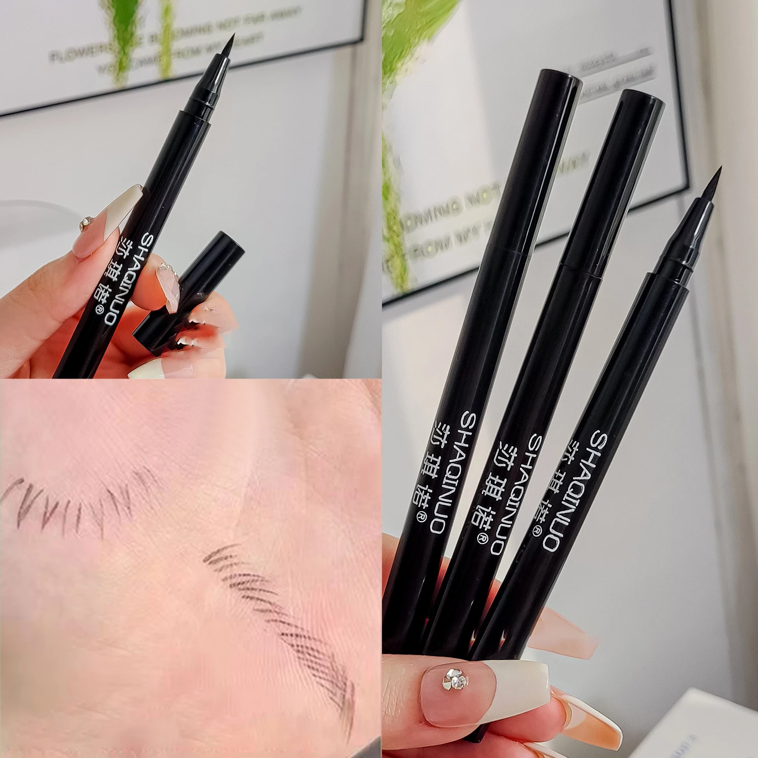 Black Eyeliner Pen Ultra-thin Quick Drying Waterproof Long Lasting Matte  Eye Liner Smooth Easy To Color Liquid Eyeliner Makeup - AliExpress
