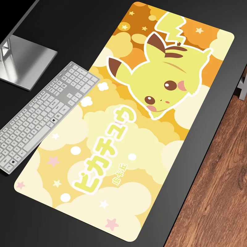 

New Pokemon Pikachu Extra Large Office Computer Mat Table Keyboard Big Mouse Pad Laptop Cushion Non-slip Deskpad Home Decor Gift