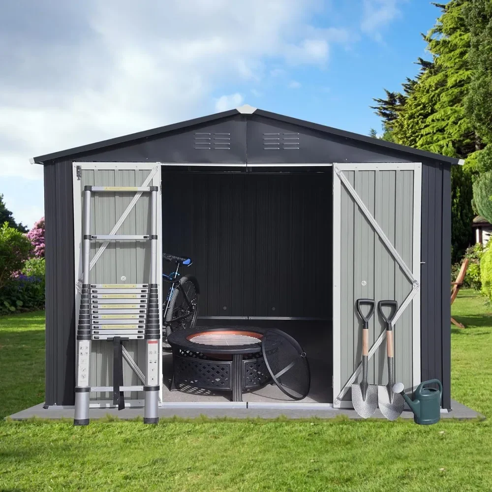 Description Picture 3 of item10 FT X 8 FT Outdoor Sheds  & Outdoor Storage Clearance, Metal Anti-Corrosion Utility Tool House, Waterproof Storage Garden Shed