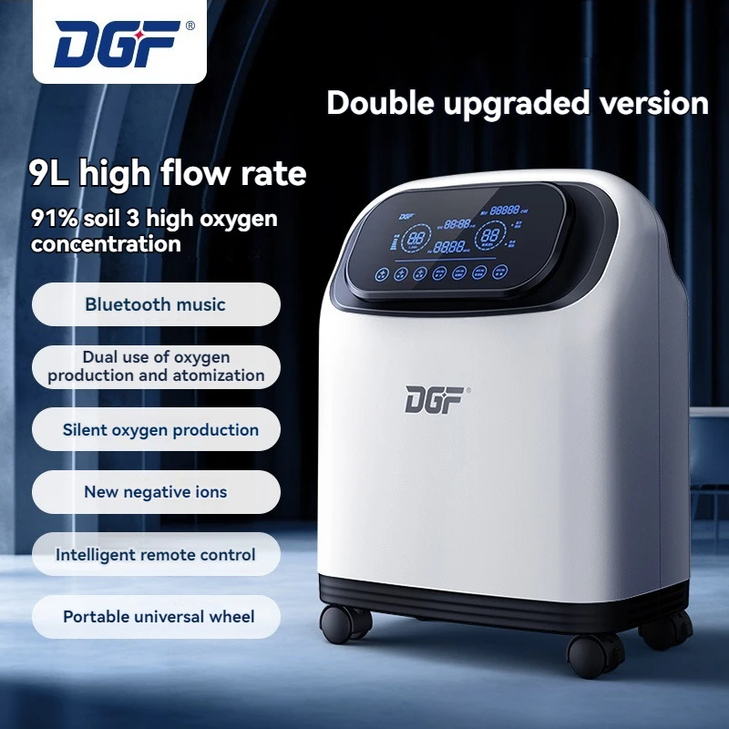1L-9L LED Screen Oxygen Concentrator With Oxygen Mask Home Machine Remote Control Elderly Pregnant Women Health Care