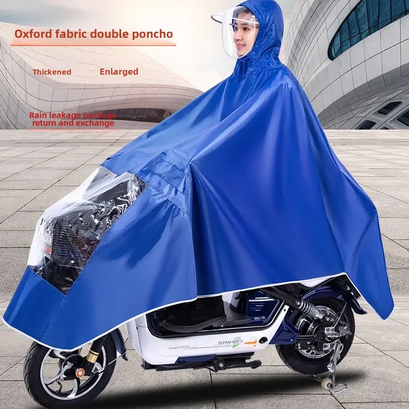 Motorcycle raincoat Customizable Adult Dual Cap Canopy for Motorcycle Riding Electric Vehicle