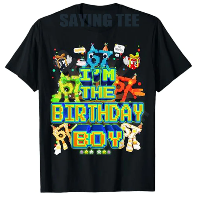 Lustiges 'Ich bin der Geburtstagsmann' 67 Six Seven Brainrot T-Shirt für Jungen, Bruh Geburtstagsmann SAB Fan Neuheiten Tees Y2k Humor Niedliche Kleidung