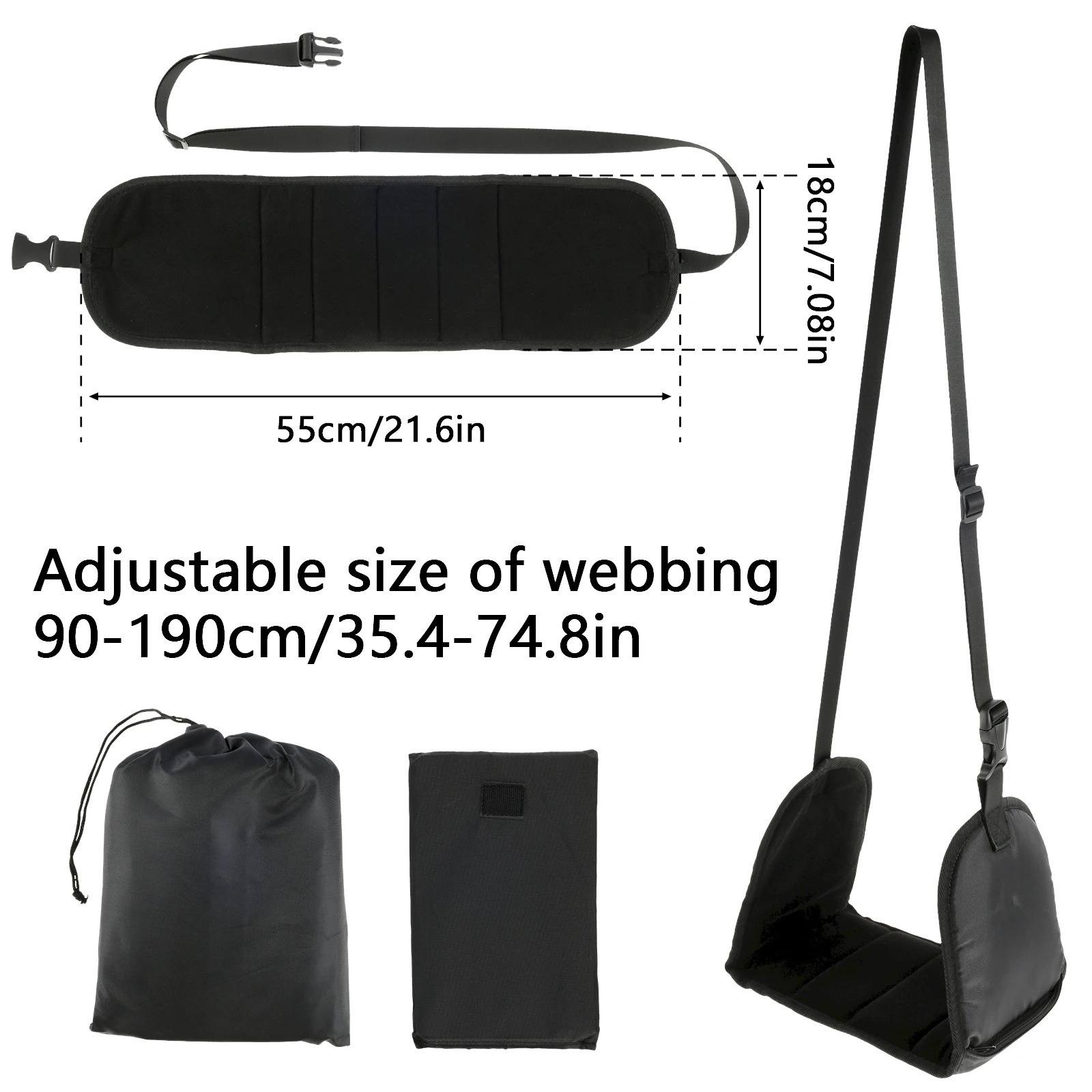 1/2/3 Pcs Airplane Footrest Adjustable Hanging Footrest Hammock  Memory Foam Portable Foldable Plane Leg Rest for Office Travel