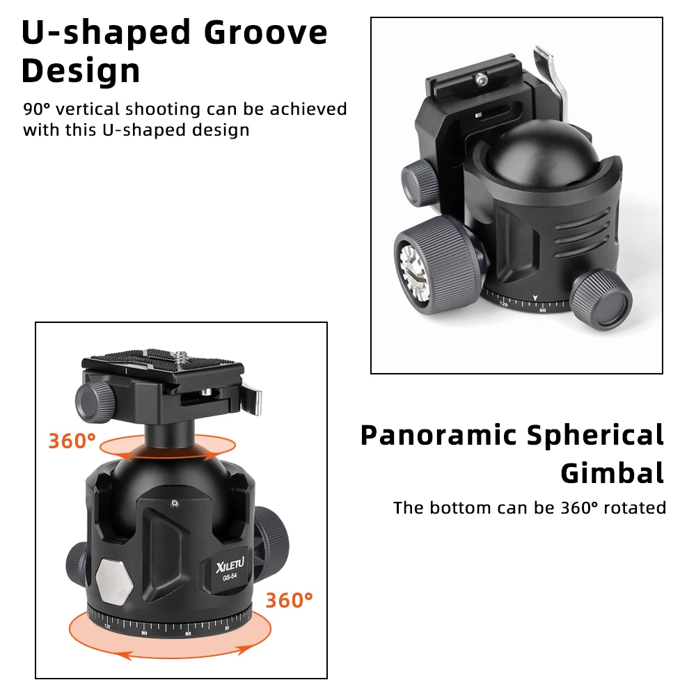 COBONE Tripod Ball Head Compatible with Arca Swiss and Picatinny Panoramic Ball Head Mount Adapter for Hunting and Photography