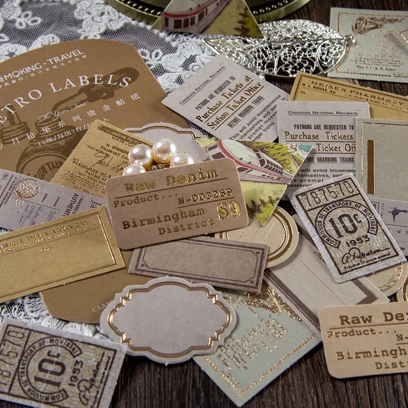 30Pcs/set Vintage Scrapbooking Diy Stickers Pack Decorative Retro Natural Collection Diary Journal Washi Paper Sticker for Art