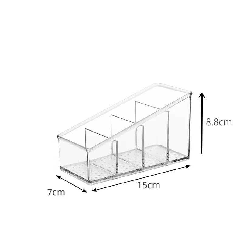 4 Layers Food Storage Containers Pantry Organizer Desktop Transparent Kitchen for PET Refrigerator Makeup Box Spice Pouches 6